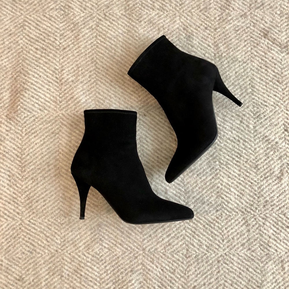 NWOT Prada Leather Suede Ankle Boots Black 5.5